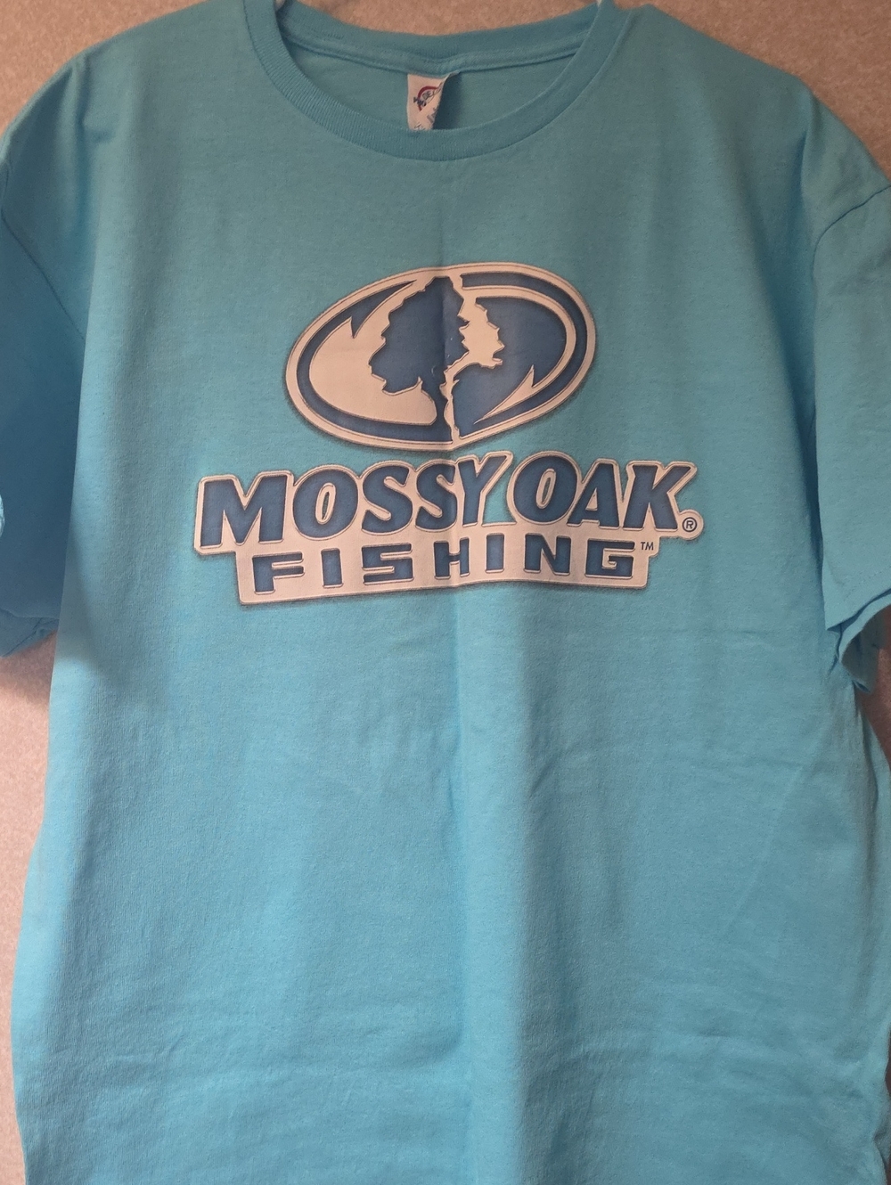NWOT Delta Mossy Oak Fishing Short Sleeve Tee in Light Blue & White